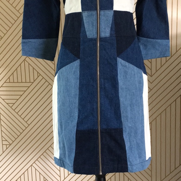 MAJE Patchwork Denim Dress - Picture 5 of 8